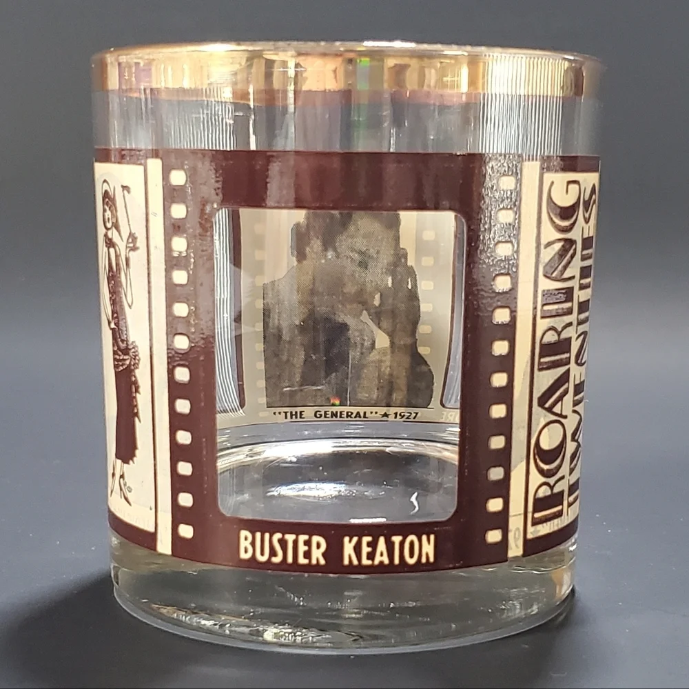 HouzeArt Roaring Twenties Cinema Movie Film Star Highball Glass Vintage 70s